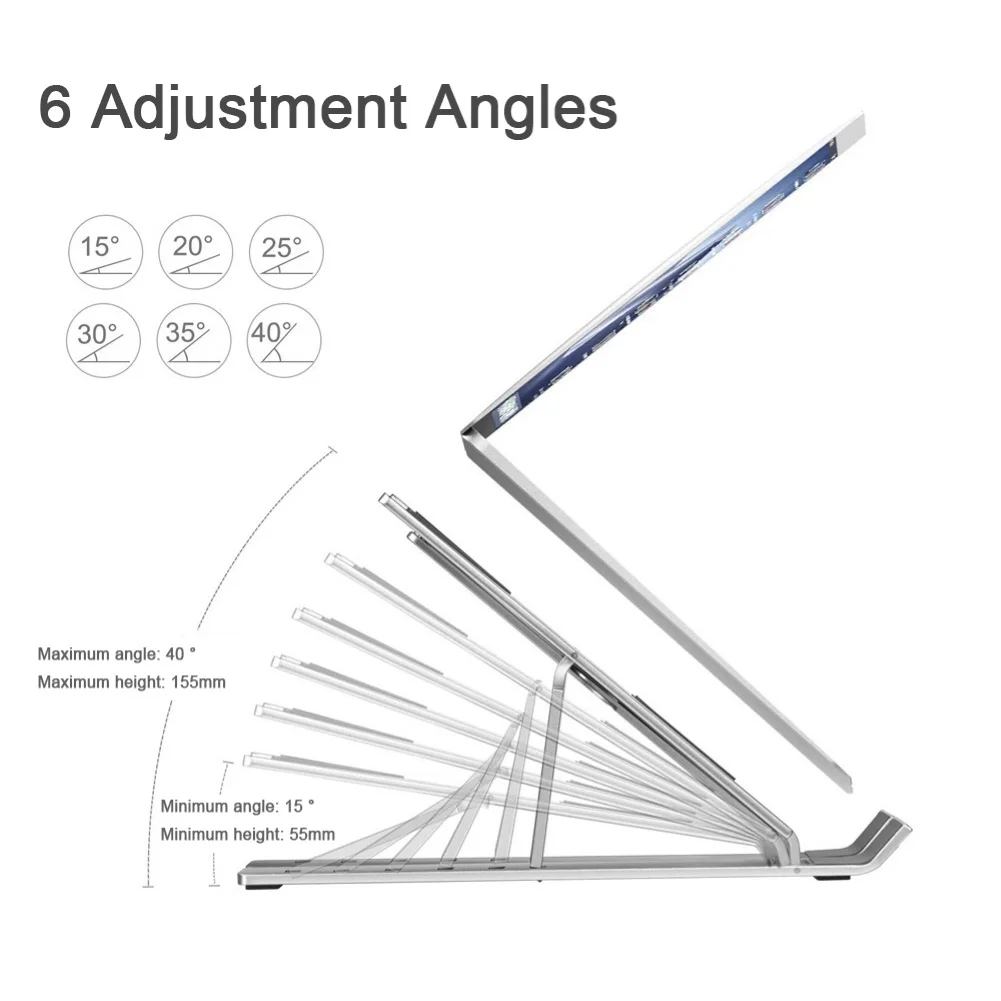 

Aluminum Alloy Portable Laptop Stand Aluminium Foldable Macbook Pro Support Adjustable Notebook Holder Tablet Base Desk