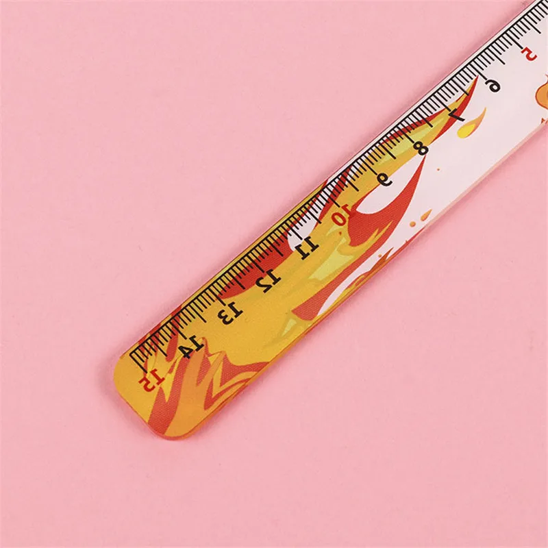 1Pcs Anime Demon Slayer Kimetsu No Yaiba Kamado Tanjirou Cosplay Measuring Scale Students Cartoon Measure Ruler Gift for Kids