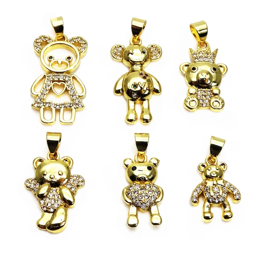 Микро-медведь мишка плюшевый Винни-Пух подвеска ожерелье цепочка сделай сам