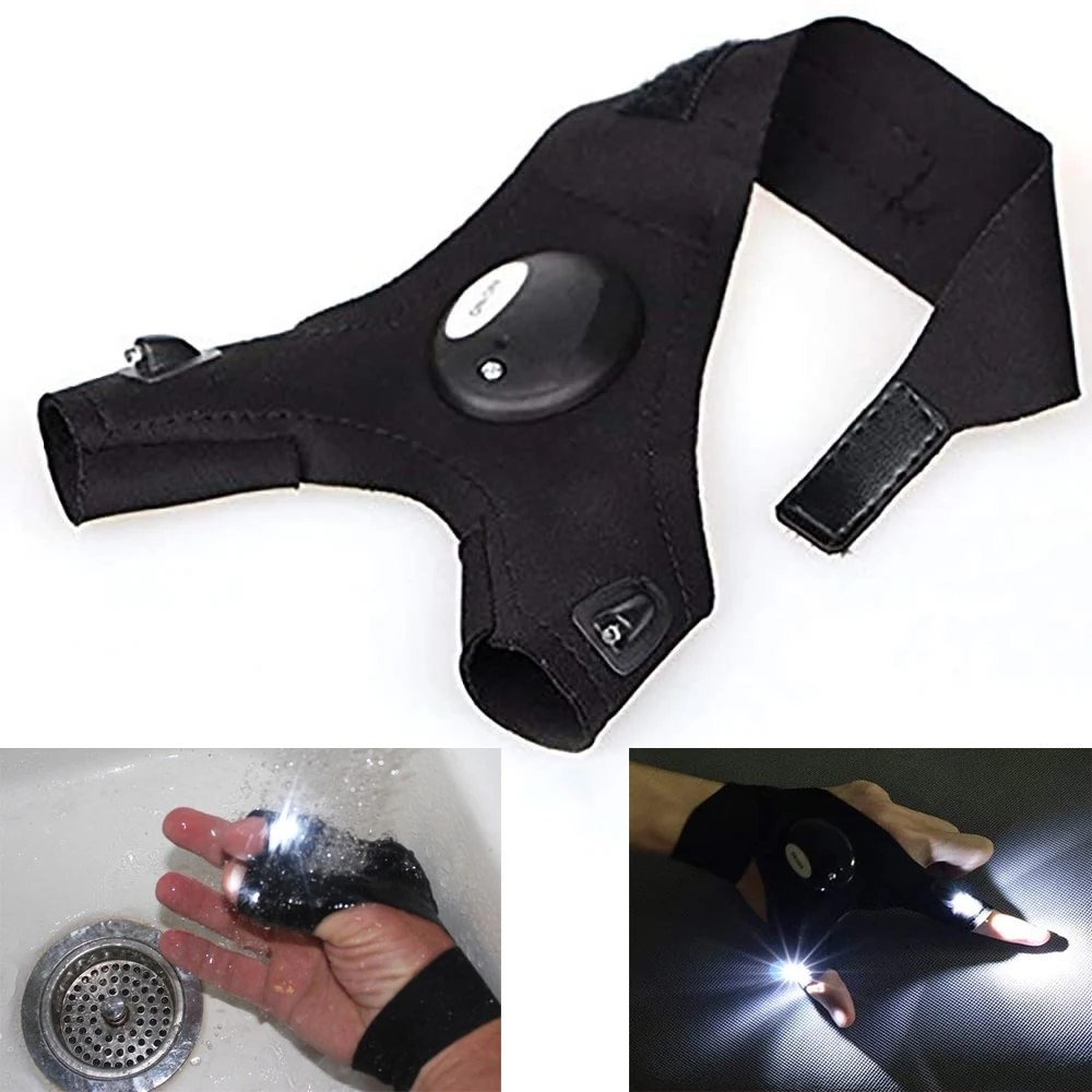Перчатки для мужчин и женщин водонепроницаемые светодиодный фонарик рыбалки|work