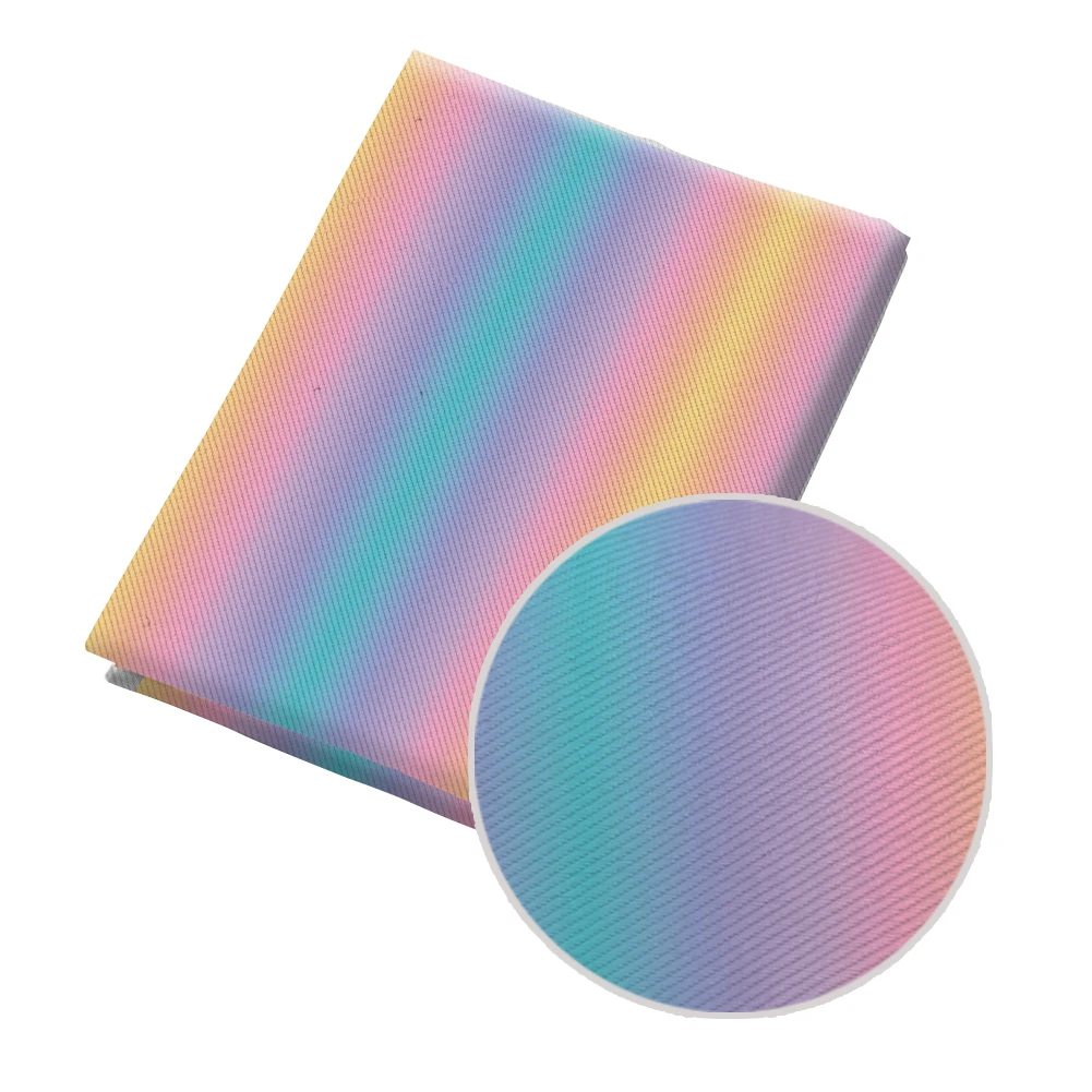 Саржевая ткань с радужным градиентом Полиэстеровая хлопчатобумажная принтом