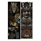 Нашивки для одежды с рисунком льва самурая, термотрансферные наклейки с рисунком животных для одежды, стильные украшения