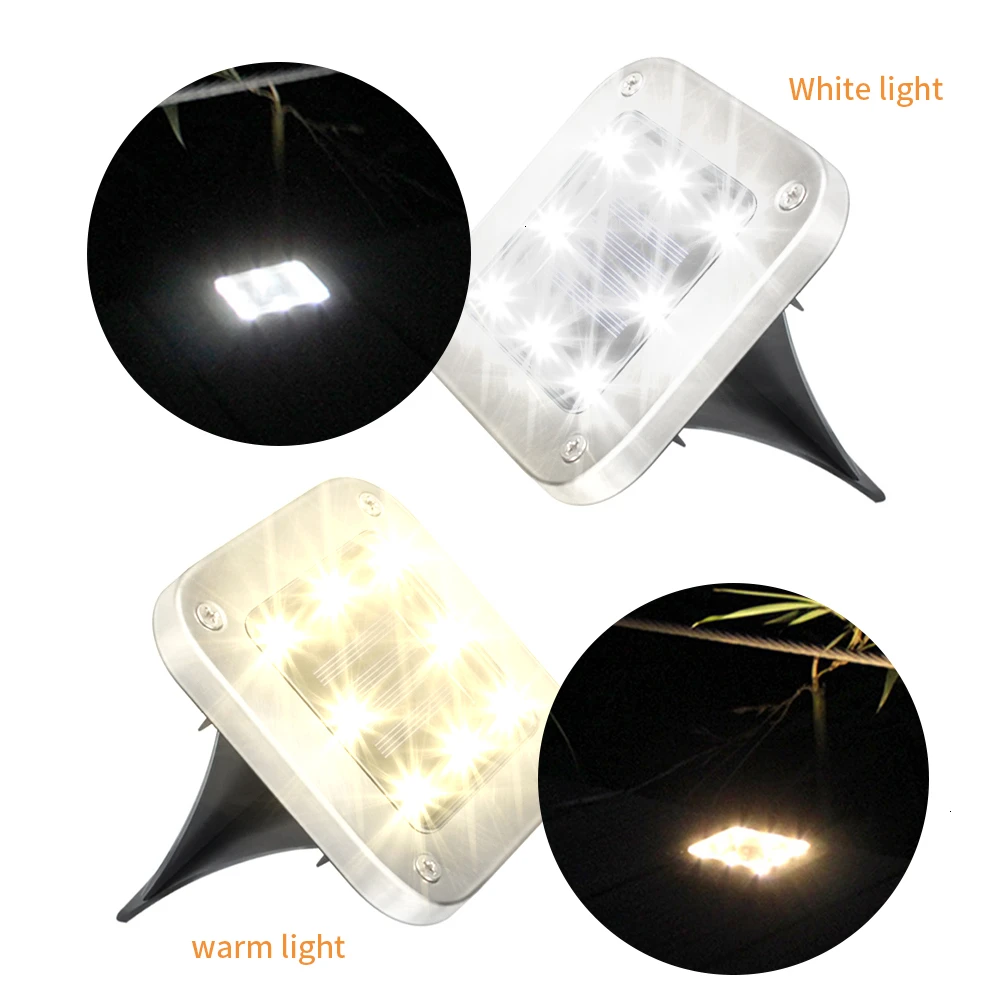 Новый 8 светодиодный светильник на солнечной батарее под землёй солнечный