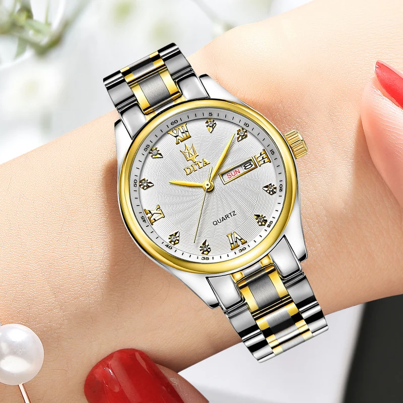 2020 женские часы Топ бренд Роскошный кварцевый Золотой механизм relogio feminino для