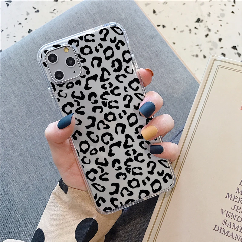 Мягкий чехол для iphone 11pro max 12pro 12mini 7 8 plus xr xs из ТПУ с леопардовым принтом и пантерой