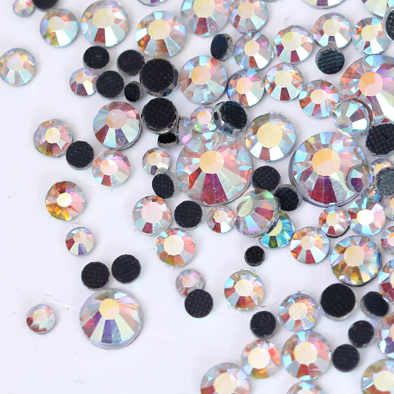 Стразы SS4 ~ SS40 с прозрачными кристаллами AB DMC для горячей фиксации стеклянные