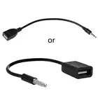 Штекер 3,5 мм AUX аудио разъем к USB 2,0 Женский конвертер кабель Fr Автомобильный MP3