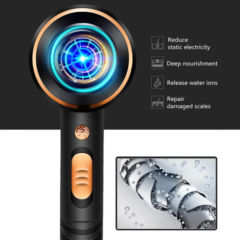 

Professional Strong Hair Dryer Wind Salon Dryer Hot&Cold Wind Negative Ionic Hammer Blower Dry Electric Hair Dryer Dropshipping