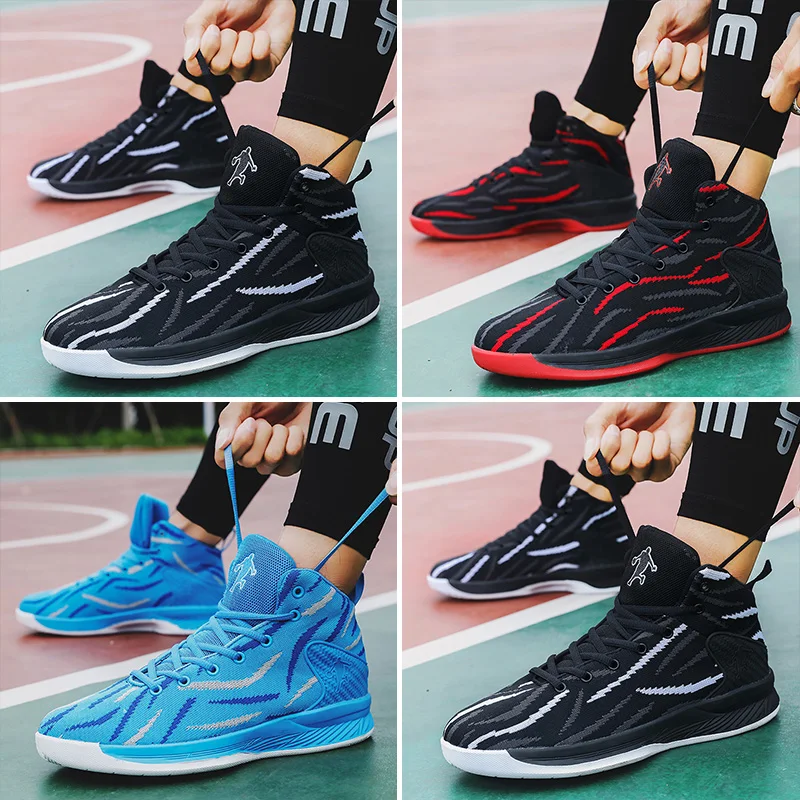 

2020 new men's sports basketball flying shoes comfortable non-slip casual sports shoes high-top basketball sneakers