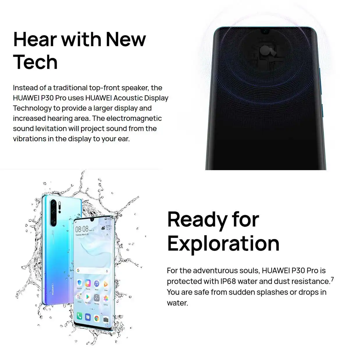 huawei P30 Pro 8+ 256GB мобильный телефон 6,47 ''полноэкранный OLED Kirin 980 смартфон NFC gps Android 9,1 5 камер