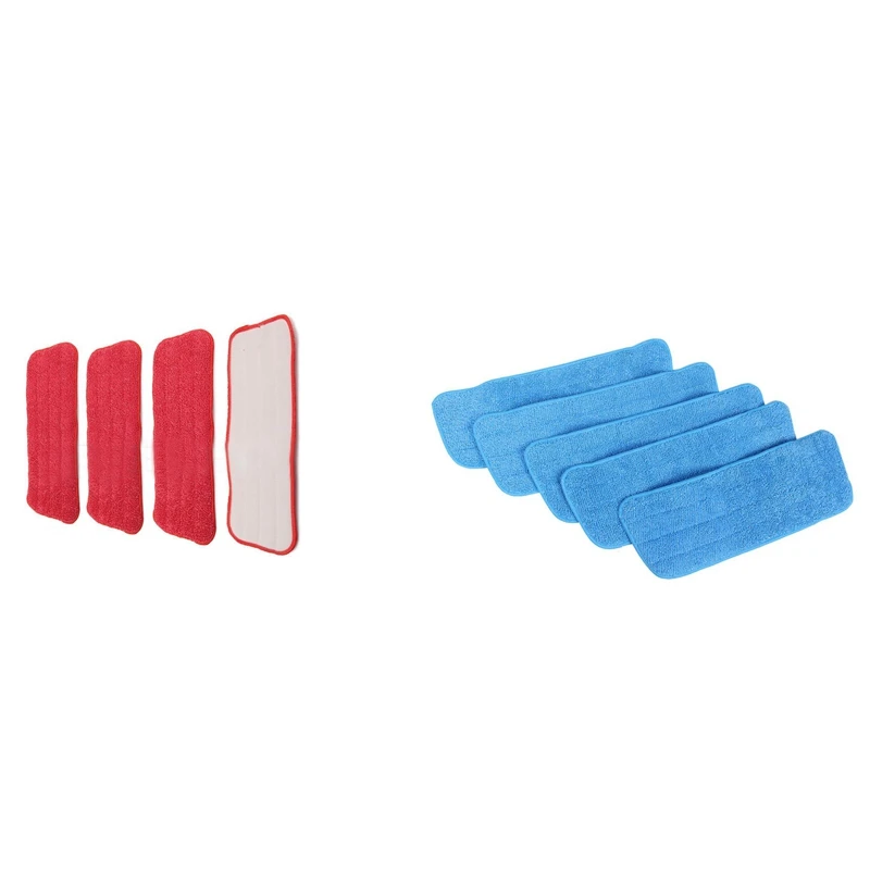 2 Pack Replacement Fiber Pads With 5 Pack Microfiber Mop Replacement Heads For Wet/Dry Mops