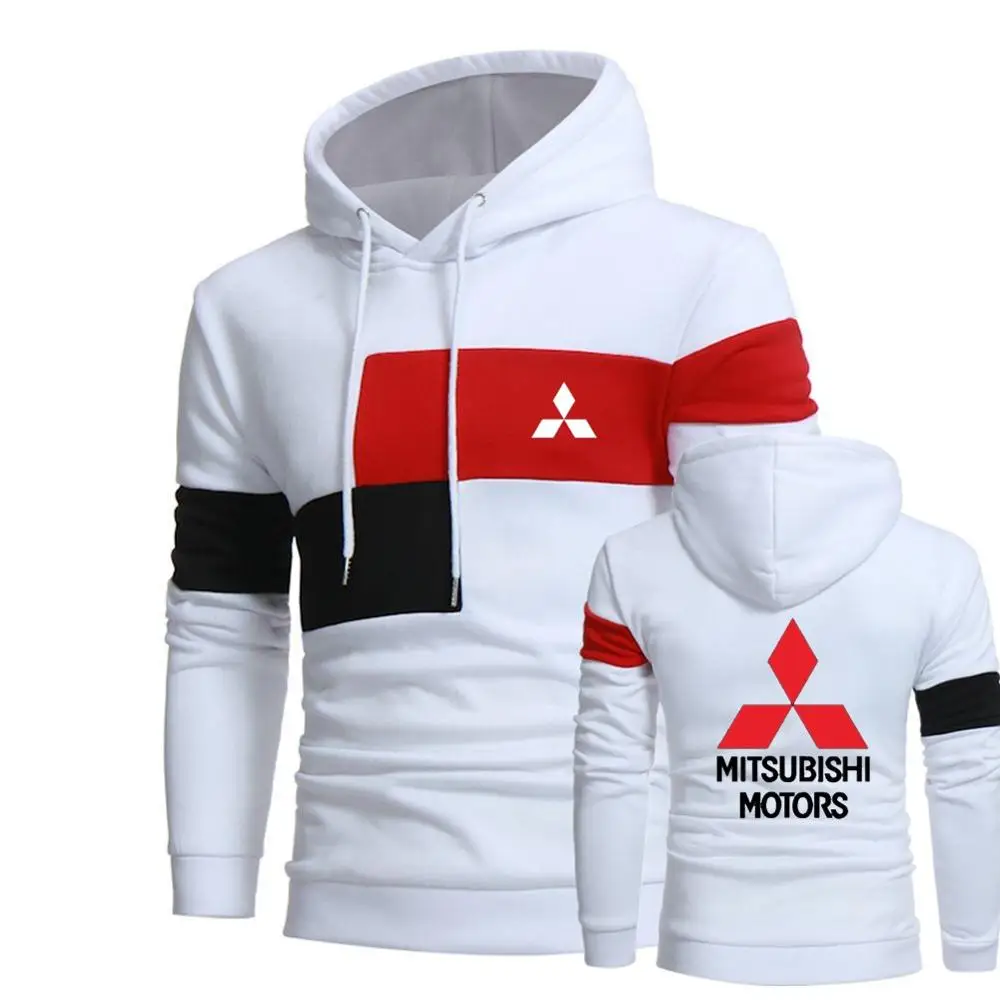 

Wild Male Pullover Sweatshirts Mitsubishi Motors Car Logo Patchwork Casual Cotton Hoodies Hip Hop Harajuku Men Clothing h2