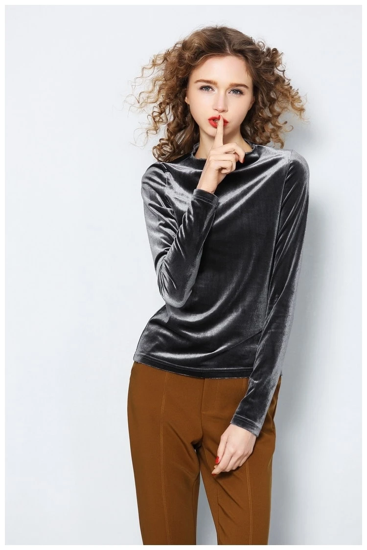 Блузка женская винтажная с длинным рукавом и высоким воротом|blouse long|new arrival blouseblouse