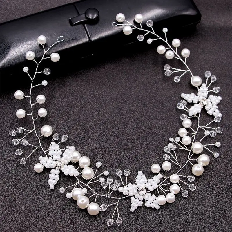 

Bridal Hair Band Wedding Dress Headpiece Charm Women Artificial Pearl Headband Jewelry Bride Headwear Gifts E56A