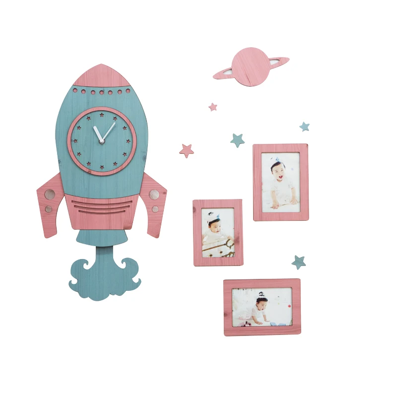 

Kids Nordic Minimalist Wall Clock Blue Cartoon Wall Watch Silent Bedroom Lovely Reloj Pared Infantil Creative Home Decor AA60WC