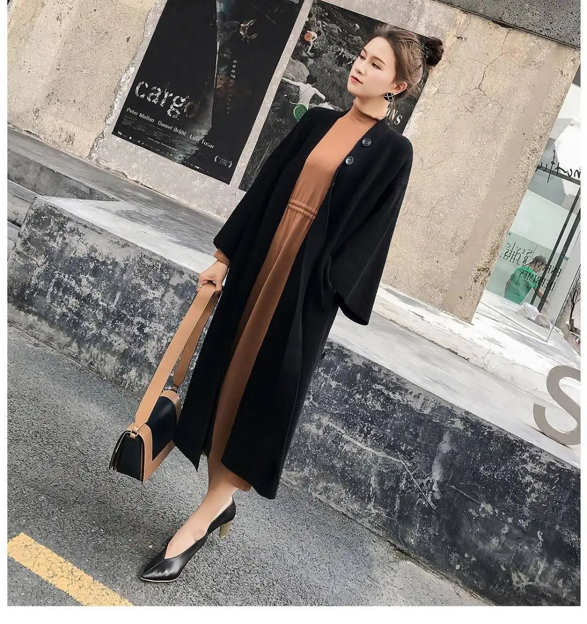 

2020 Women Autumn Loose Long Cardigan Sweater Knitting Coat oversized cardigan
