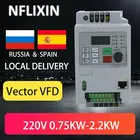 Частотно-регулируемый привод 220 В переменного тока, контроллер скорости VFD для трехфазного двигателя в кВт переменного тока