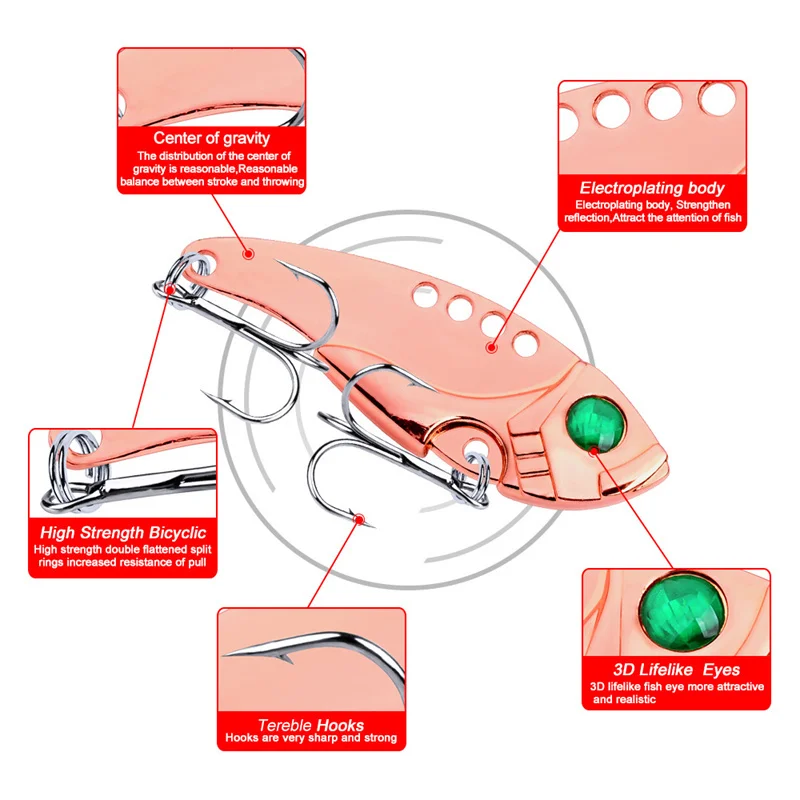 1 шт. 11 г Спиннер VIB приманки для рыбалки искусственная приманка ловли окуня