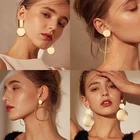 Простые круглые металлические серьги-капли для женщин золотогосеребряного цвета Эффектные серьги Модные ювелирные изделия аксессуары бижутерия для женщин 2019