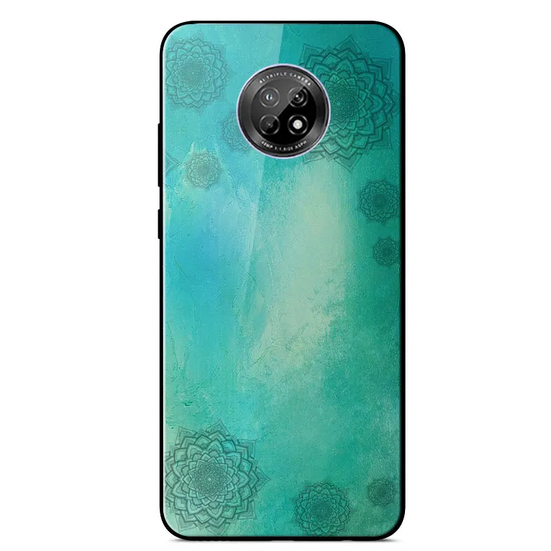 

Case For Huawei Y9A Mirror Painted high quality Tempered Glass Shockproof Back Cover For Huawei Y9A TPU Frame Phone Case 6.63"