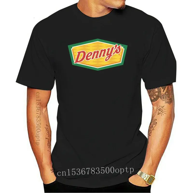 

Бесплатная доставка, желтая хлопковая Футболка Denny'S в стиле ретро 80-х с графическим изображением обеденной закусочной, 100%, футболка на заказ