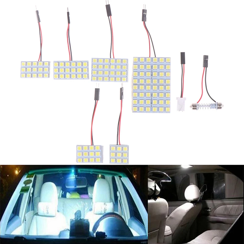 

Car Interior 5050 Led White Light Smd Lamp Panel T10 Festoon Dome Ba9s 12v 5w