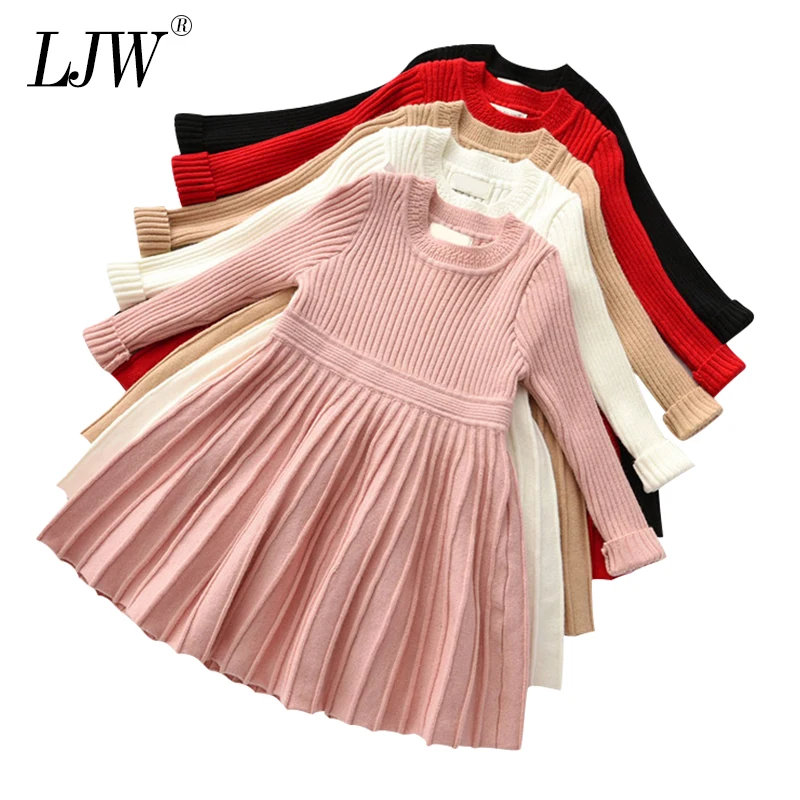 

Новое осеннее платье для девочек, детское вязаное платье-свитер принцессы для рождественской вечеринки для девочек, детская одежда, одежда ...