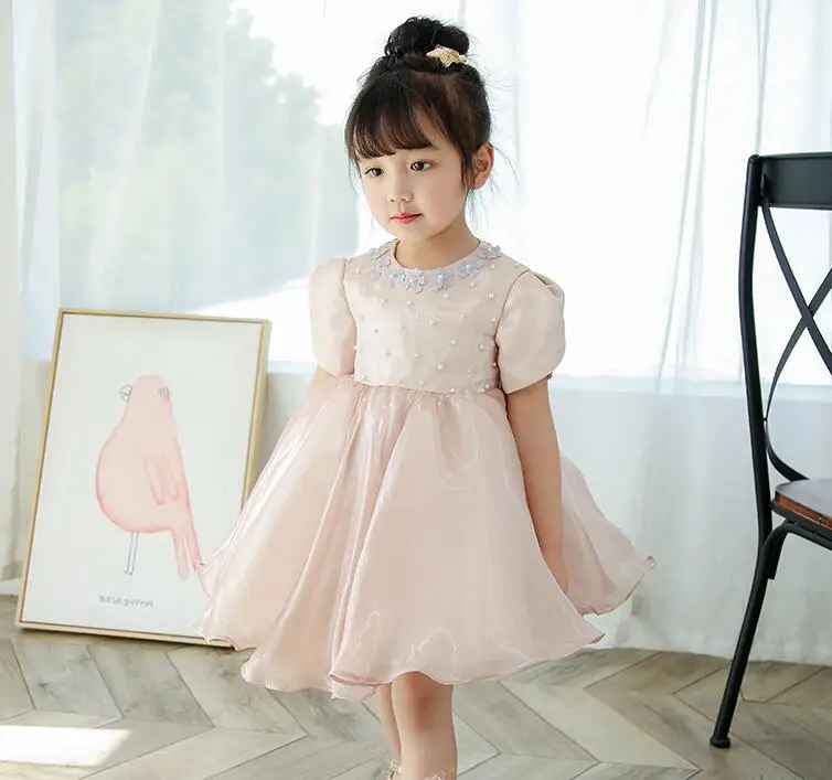 Детское праздничное платье пачка принцессы с цветочным рисунком для крещения