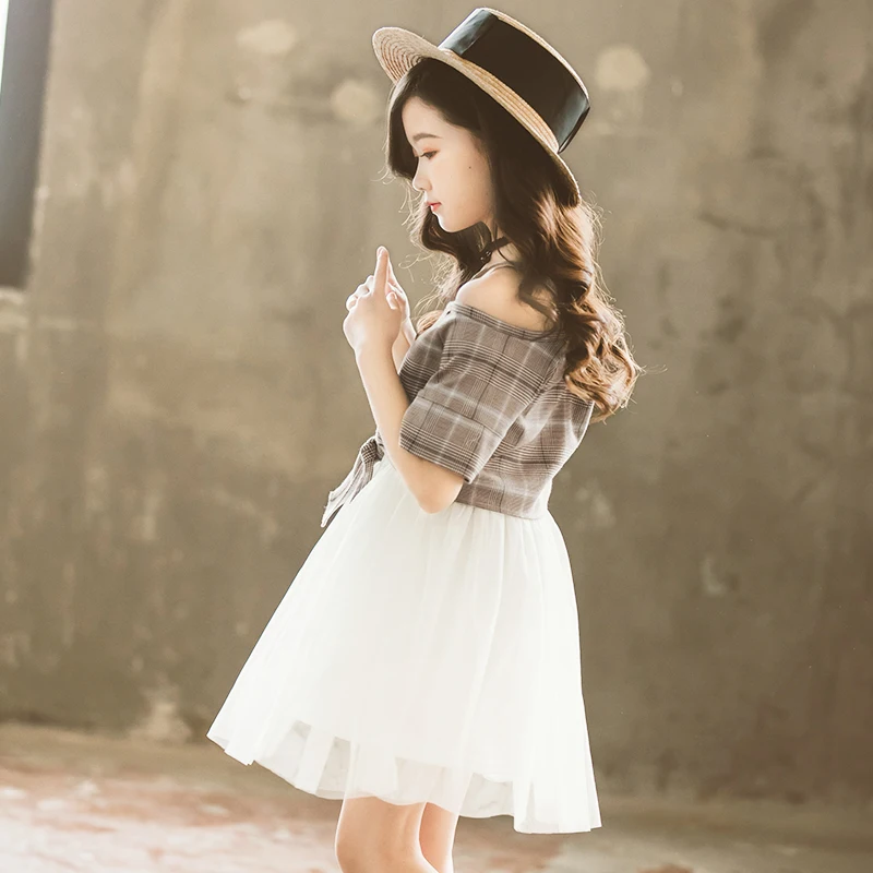 2020 summer teenager baby kids Girl Flower clothes Evening Dress Tulle Princess 4 5 6 7 8 9 10 11 12 years | Детская одежда и