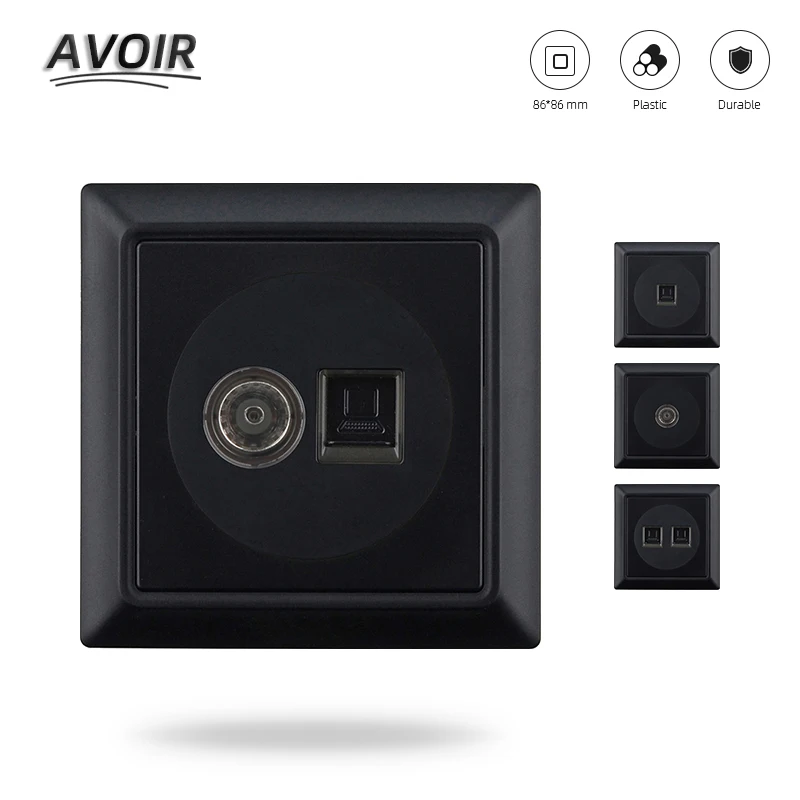 Avoir RJ45 ТВ двойной порт розетка телевидение компьютер Интернет данных Настенная