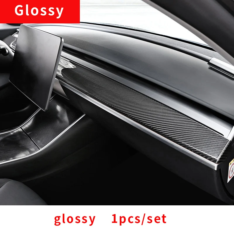 glossy 1pcs PannelFor tesla модель 3 аксессуары/автомобильные аксессуары tesla центральная консоль модель 3 tesla три центральная консоль tesla модель 3 углеродная - Название цвета: glossy 1pcs