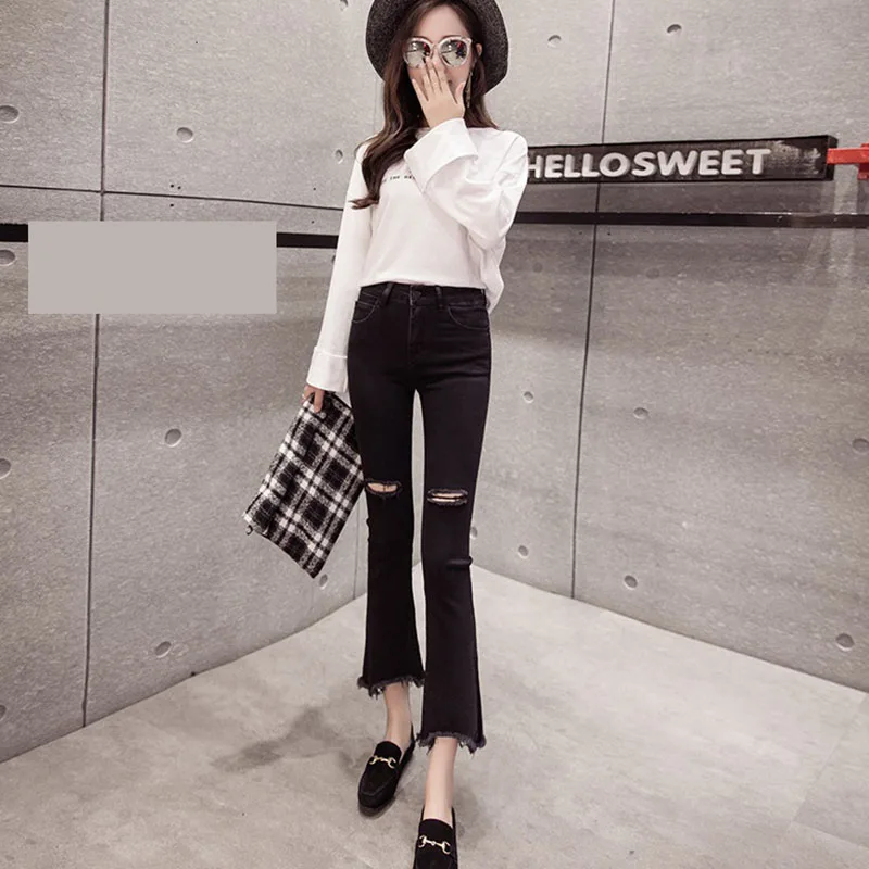 Женские джинсы Новинка весна-осень 2019 свободные тонкие большого размера широкие