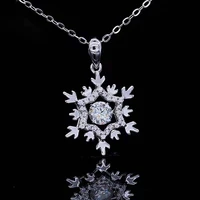 trendy s925 silver snowflake moissanite necklace women jewelry plated white gold 0 5ct d color moissanite snow queen necklace