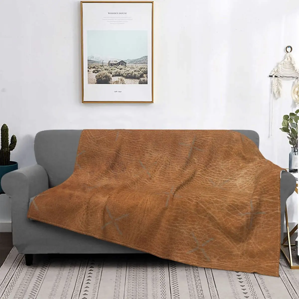 

Светильник-коричневое кожаное дизайнерское одеяло, покрывало, постельное белье в клетку, теплое покрывало для дивана, покрывало на кровать