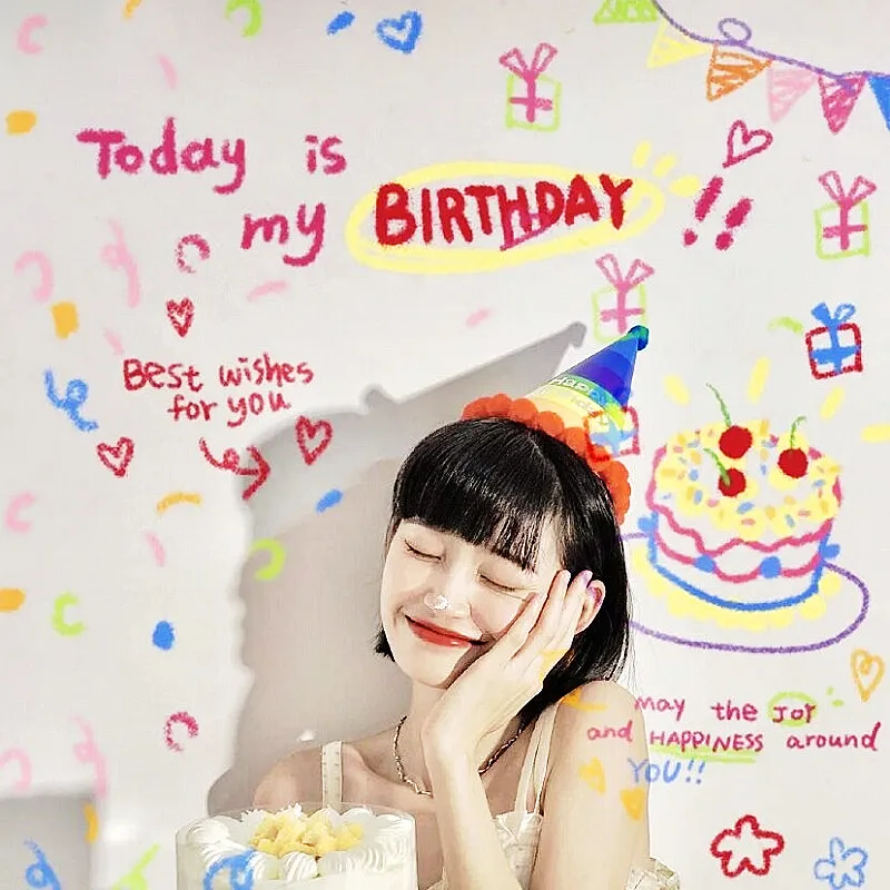 L&aacute;mpara de proyecci&oacute;n de feliz cumplea&ntilde;os, Linda decoraci&oacute;n de fondo, proyector de luz de tama&ntilde;o Mini-0