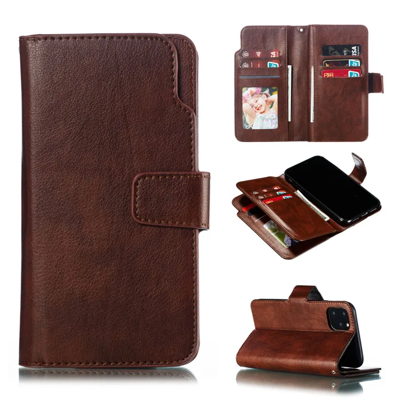 9 Card Flap Leather Cases For iPhone 11 Pro X XR XS MAX ProMAX Luxury Magneti Cover 8 7 6 6S Plus 5 |