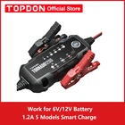 Topdon T1200 полностью автоматическое зарядное устройство для аккумуляторов 6 в-12 В, автомобильное зарядное устройство для аккумуляторов, быстрое умное зарядное устройство для свинцово-кислотных аккумуляторов