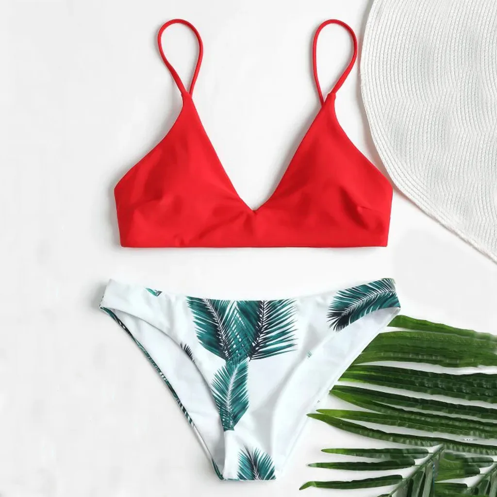 

Women Print Push-Up Padded Bra Beach Bikini Set Swimwear Swimsuit Women Beachwear Bikinis 2019 Mujer Summer Biquini C1225