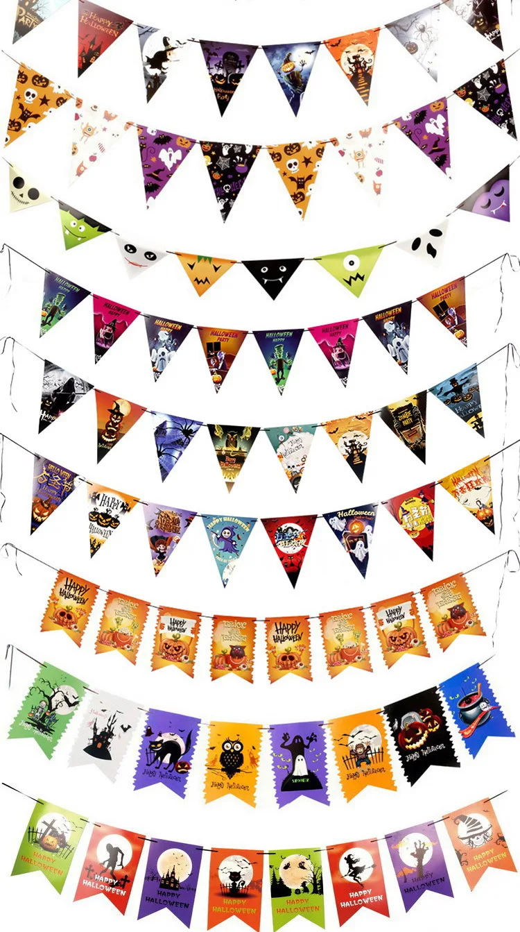 Тыква Лицо Баннер Дом с привидениями висячая гирлянда страшные Хэллоуин баннеры