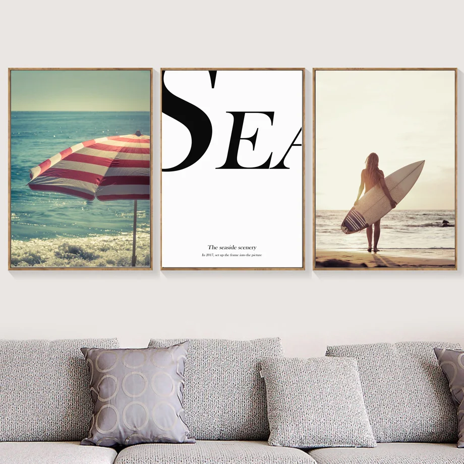 

Beach Sea Wall Art Nordic Poster Pictures For Living Room Pineapple Canvas Painting Stone Picture Quotes Home Decor Unframed