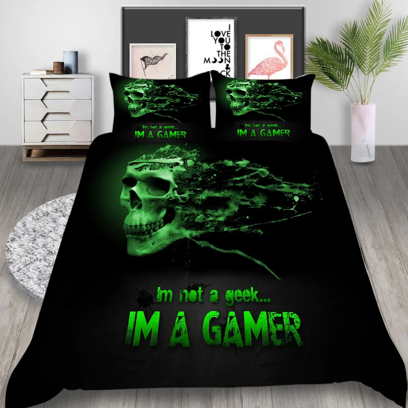 Luxury Bedding Set King Size Gamer Comforter Cover Set Gaming Themed Unique Bed Set Queen Room Decor