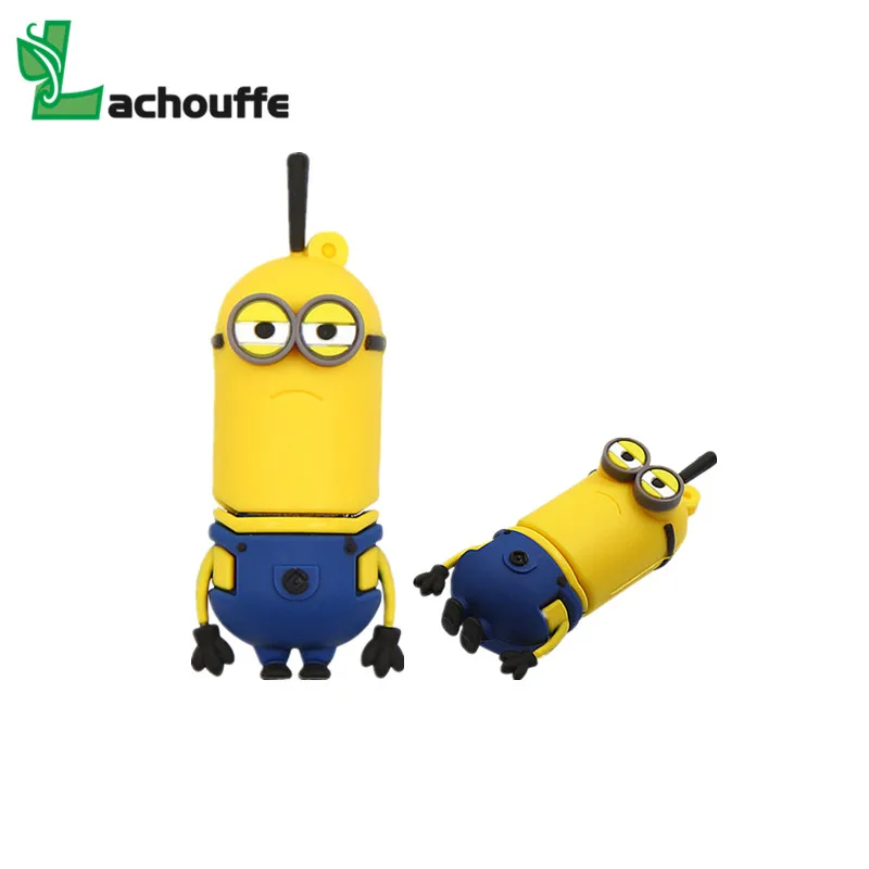 Мультяшный Миньоны Usb флеш-накопитель 16 Гб силиконовый USB Флешка 32 ГБ 64 8 дешевая 128