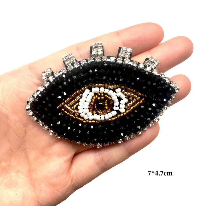 1 шт. ручной работы 9 видов глаза бисером стразы аппликация патчи Пришить для