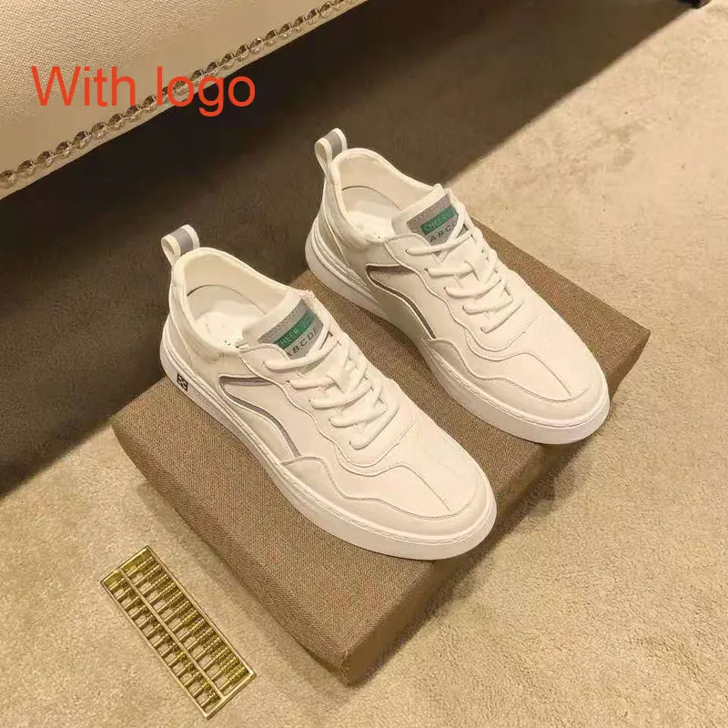 

Men's New Genuine Leather Shoes Korean Fashion All-Match Breathable Small White Shoes For Male Trainers Flat Sneakers