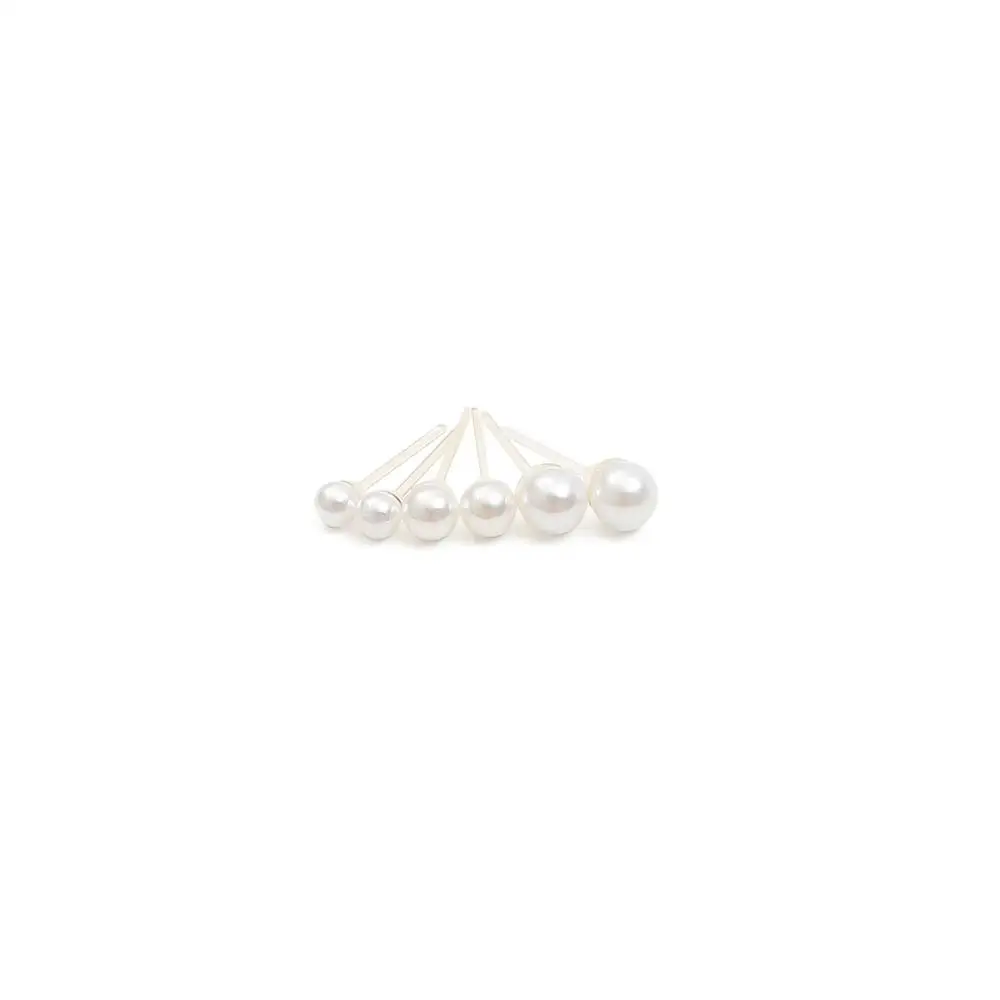 12pairs/set White Simulated Pearl Stud Earrings Set For Women Jewelry Piercing Ball Plastic kit Bijouteria brincos | Украшения и