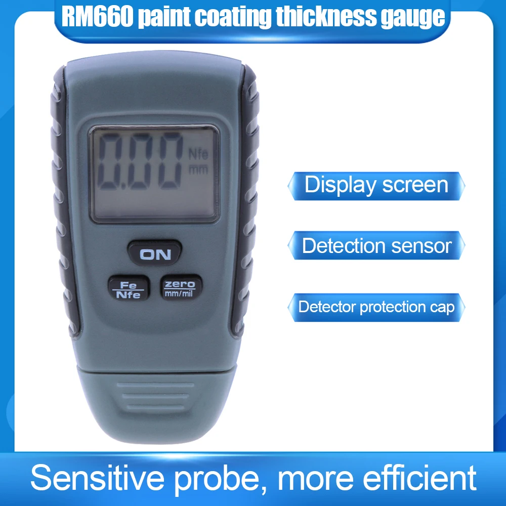 

1PC RM660 Thickness Gauge 0-1.25 mm Car Paint Coating Thick Tester Non Metal Painting Thickness Meter Measurement Tool