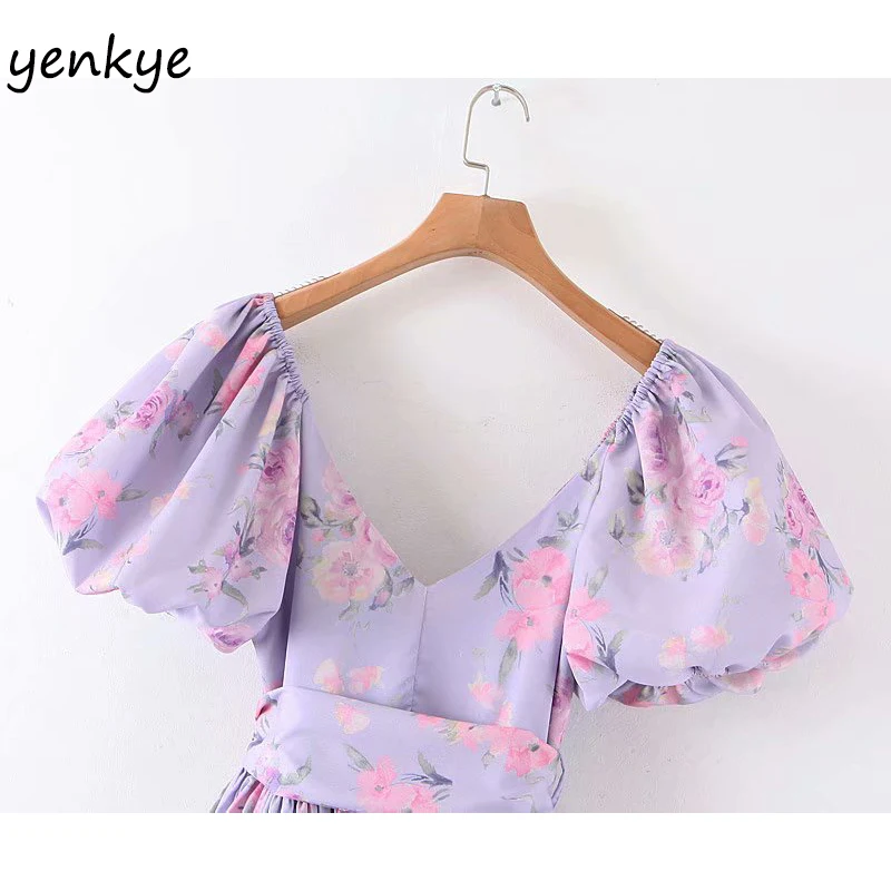 Женское длинное платье макси с цветочным принтом элегантное праздничное