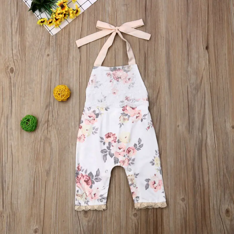 Женский праздничный Детский комбинезон для маленьких девочек летний хлопковый с