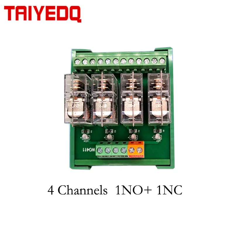 2/4 Channels  1NO+ 1NC DIN Rail Mount Interface Relay Module PLC DC 12V 24V PNP/NPN Compatible