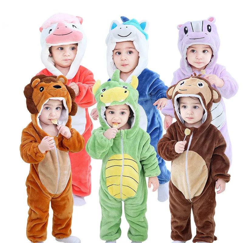 

Baby girls boys clothes Dinosaur baby romper pajamas Lion Hooded mameluco bebe winter animal costumes roupa de bebe dropshipping